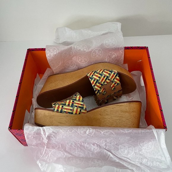 Tory Burch Ines 80 MM Wdge Slide Sandals - Picture 9 of 10